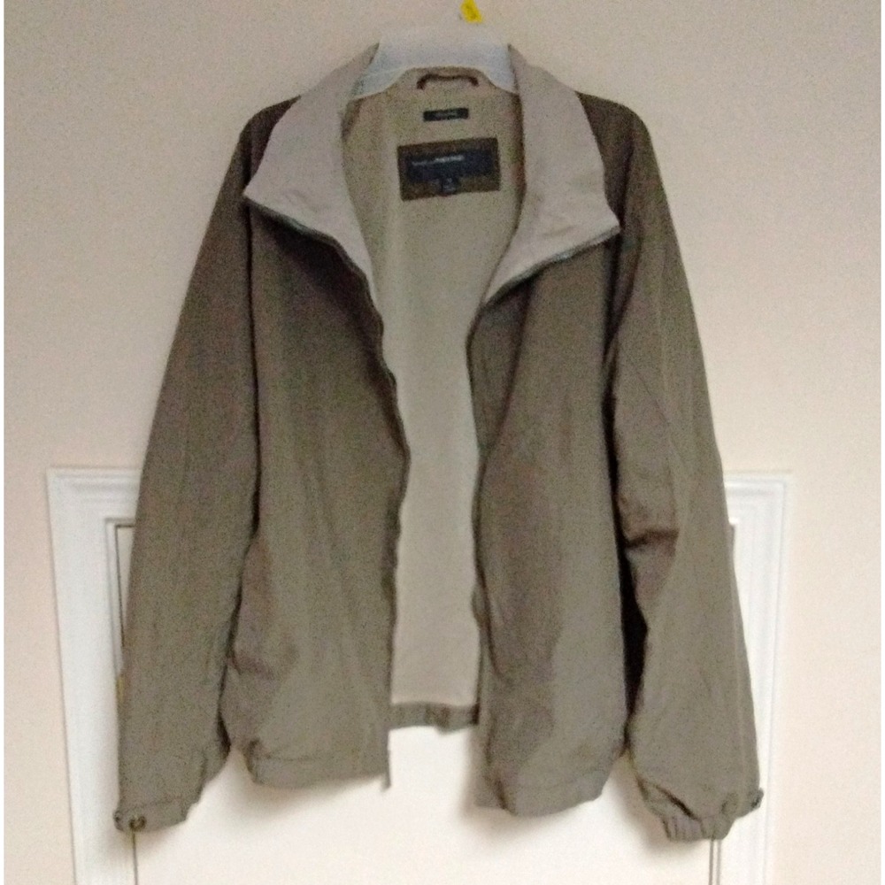 Perry Ellis Portfolio Men's Gray Windbreaker Full Zip Lined Stand-Up XL